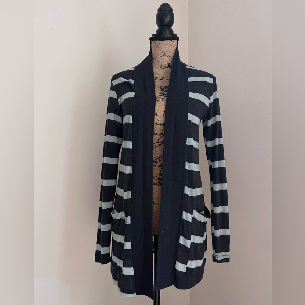 MODlusive Blue-gray and Light-blue Striped Cardigan Size XS